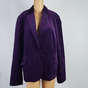 Talbots plum velvet blazer sz 22W